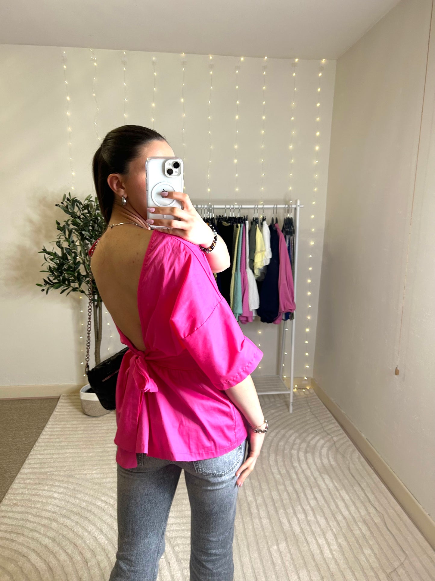 Blouse avec noeud dos nus Zoé